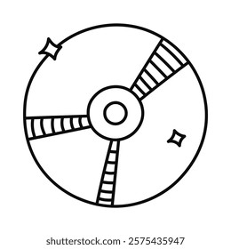 Cute doodle CD and DVD compact disc from 90s and 00s. Retro CD rom for multimedia, music or film playing as badge of Y2k. Nostalgia for vintage and 1990s aesthetic. Hand drawn computer software.