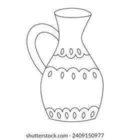 Cute doodle Keramik jug Design Element Illustration.