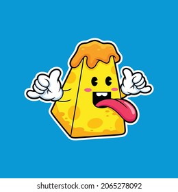 Cute doodle cheese with funny poses