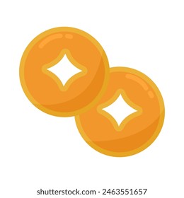 Cute doodle China gold coin
