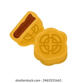 Cute doodle China moon cake