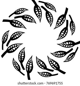 Cute Doodle circle floral frames, beautiful foliage vector illustration. Wreath design elements for invitations, posters, web, postcards