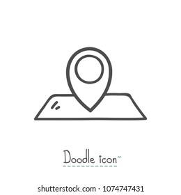 Cute Doodle Clip Arts. Hand Drawn Doodle Business Icons. Location.