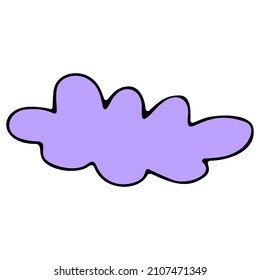 Cute doodle cloud, icon, vector illustration