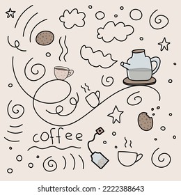 doodle lindo para el bolso de infusión de té para café