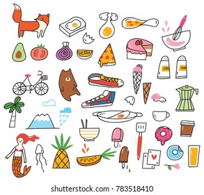 Cute doodle collection, fashion patches,badges and stickers