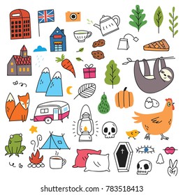 Cute doodle collection, fashion patches,badges and stickers