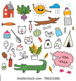 Cute doodle collection, fashion patches,badges and stickers