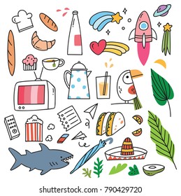Cute doodle collection, fashion patches,badges and stickers