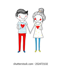 Cute doodle couple