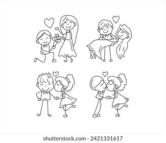 cute doodle couple in