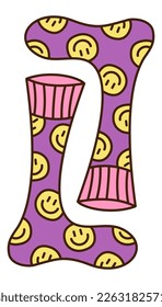 Cute doodle couple of socks from the collection of girly stickers. Cartoon color vector illustration.
