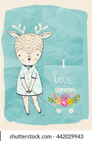 cute doodle deer