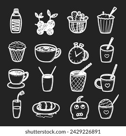 Cute doodle different objects set