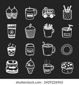 Cute doodle different objects set