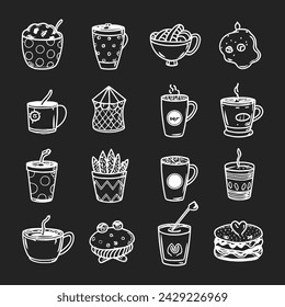 Cute doodle different objects set