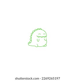 cute doodle dino illustration vector