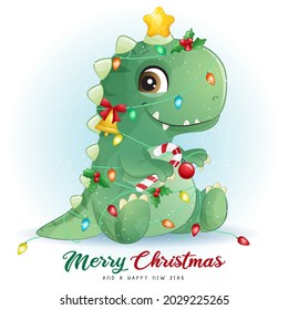 Christmas Dino mascot 8515207 Vector Art at Vecteezy