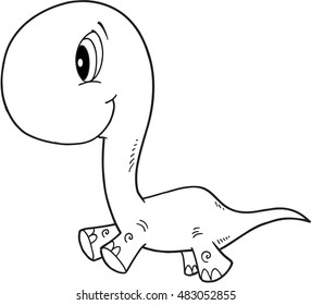 Cute Doodle Dinosaur Vector Illustration Art