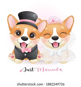 Perros de doodle con ropa de boda para el día de San Valentín