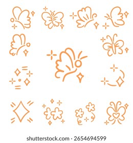 Cute doodle elements collection for girly designs