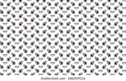 cute doodle  face abstract pattern background  vector eps.10