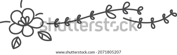 Cute\
doodle flower border. Elegant hand drawn\
decoration
