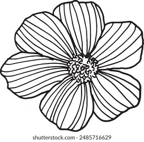 Lindo dibujo a mano de la línea de la flor del garabato