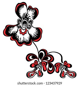 cute doodle flower monster