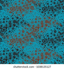 Cute Doodle Flowers. Seamless Floral Pattern with Hand Drawn Tiny Blossoms. Ditsy Texture for Female Cloth, Print, Wallpaper, Calico. Seamless Zentangle. Vector
