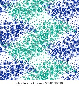 Cute Doodle Flowers. Seamless Floral Pattern with Hand Drawn Tiny Blossoms. Ditsy Texture for Female Cloth, Print, Wallpaper, Calico. Seamless Zentangle. Vector