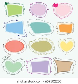 Cute doodle frames vector