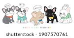 Cute doodle french bulldog illustration