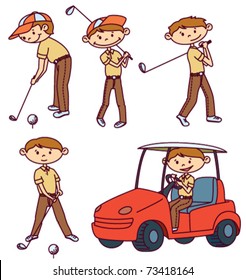 Cute doodle Golf players set