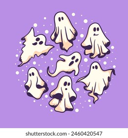 lindo doodle gost para el día de halloween