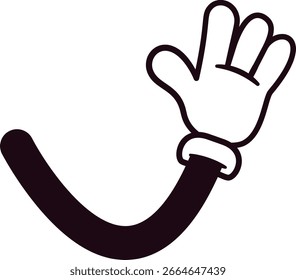 Cute doodle greeting hand vector illustration