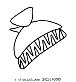 Cute doodle of hair claw for hairdo in retro style from 90s and 00s. Trendy girl and woman hair accessory. Clip and pin for hair. Simple funny clipart with hand drawn outline isolated on white.