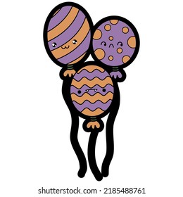 Cute doodle Halloween decorations collection 