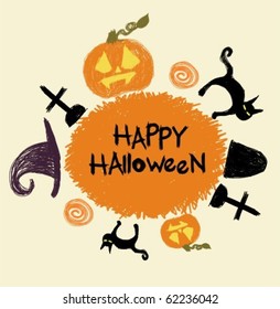 Cute doodle halloween icons