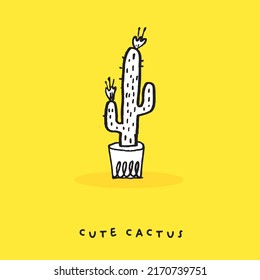 Dibujo de cactus dibujado a mano, dibujo de dibujos de dibujos de dibujos de dibujos de dibujos de dibujos de dibujos de dibujos de plántulas, ilustración vectorial
