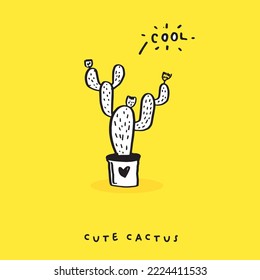 Dibujo de cactus dibujado a mano, dibujo de dibujos de dibujos de dibujos de dibujos de dibujos de dibujos de dibujos de dibujos de plántulas, ilustración vectorial
