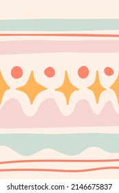 Cute doodle hand drawn easter spring template in pastel colors