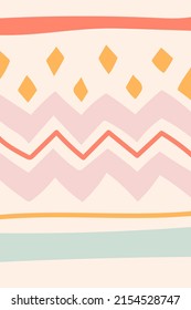Cute doodle hand drawn easter spring template in pastel colors