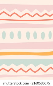 Cute doodle hand drawn easter spring template in pastel colors