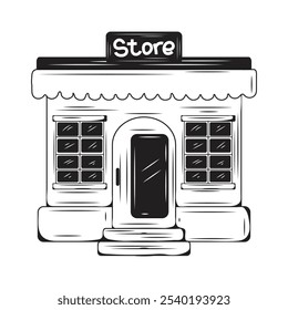 Cute Doodle Hand Drawn Shop Illustration - 15