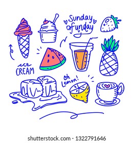 cute doodle hand drawn style collection