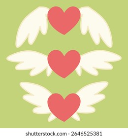 Cute doodle heart with angel wings symbolizing healing, hope, and emotional support. Perfect for self-care graphics, mental health campaigns, and uplifting design projects.