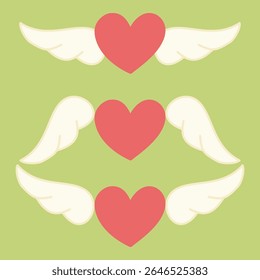 Cute doodle heart with angel wings symbolizing healing, hope, and emotional support. Perfect for self-care graphics, mental health campaigns, and uplifting design projects.