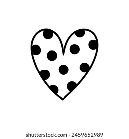 Cute doodle heart isolated on white background. Vector hand-drawn illustration. Perfect for Valentines Day designs, cards, decorations.