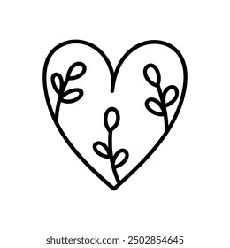 Cute doodle heart isolated on white background. Vector hand-drawn illustration. Perfect for Valentines Day designs, cards, decorations.